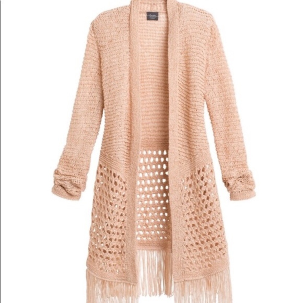 Chico’s Travelers Fringe Sweater NWT